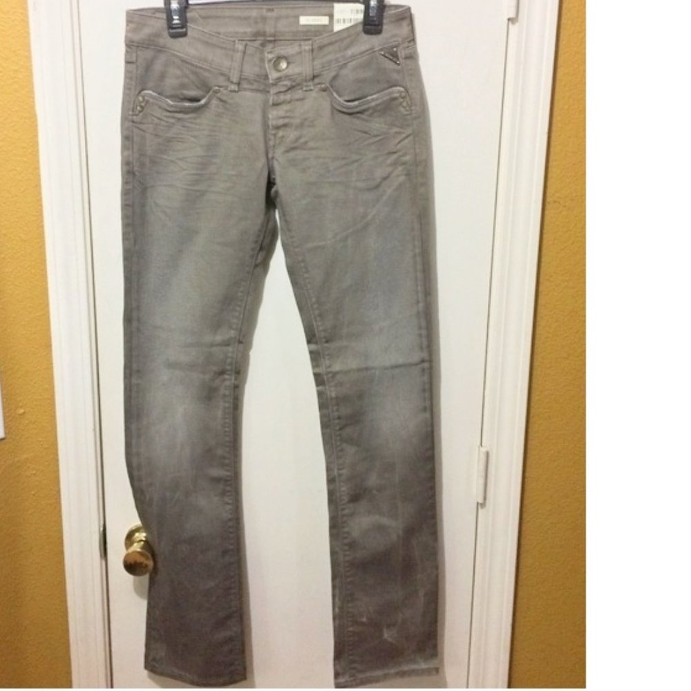 Replay women's size 28 low waist DEBBYE crushed denim stone color jeans 31x34